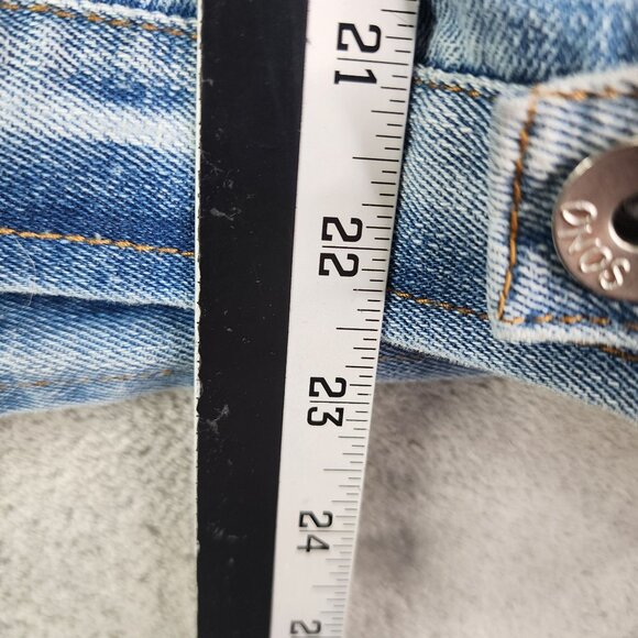 Womens Ci Sono Denim Collection Blue Jean Jacket Distressed Button Up Size S - Picture 10 of 11